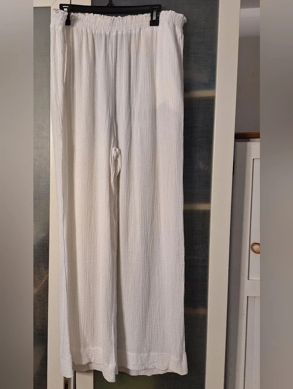 Large White Cotton Gauze Pants - Picture 4 of 12